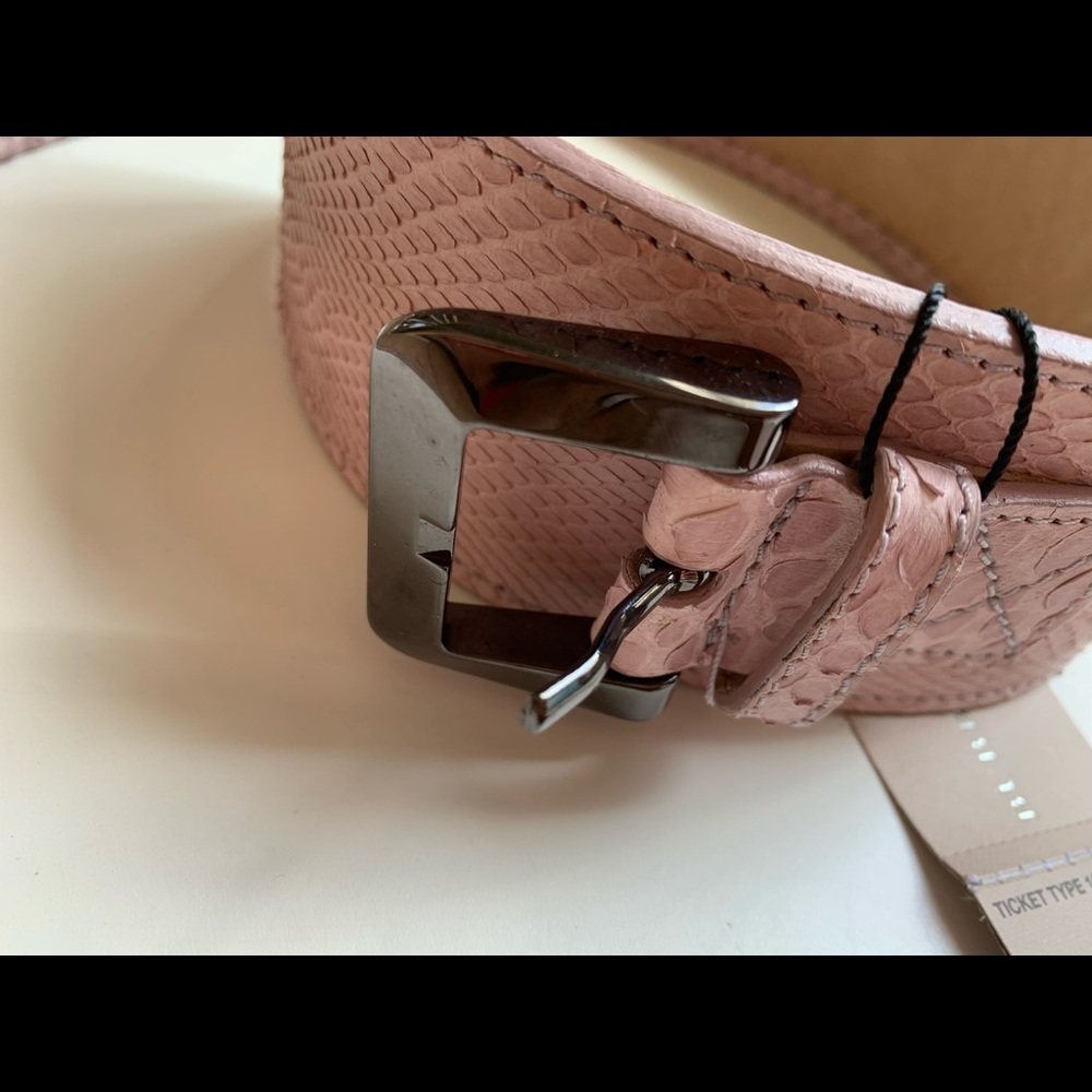Auth Burberry python snakeskin belt pink sz 30/75 - Picture 14 of 15